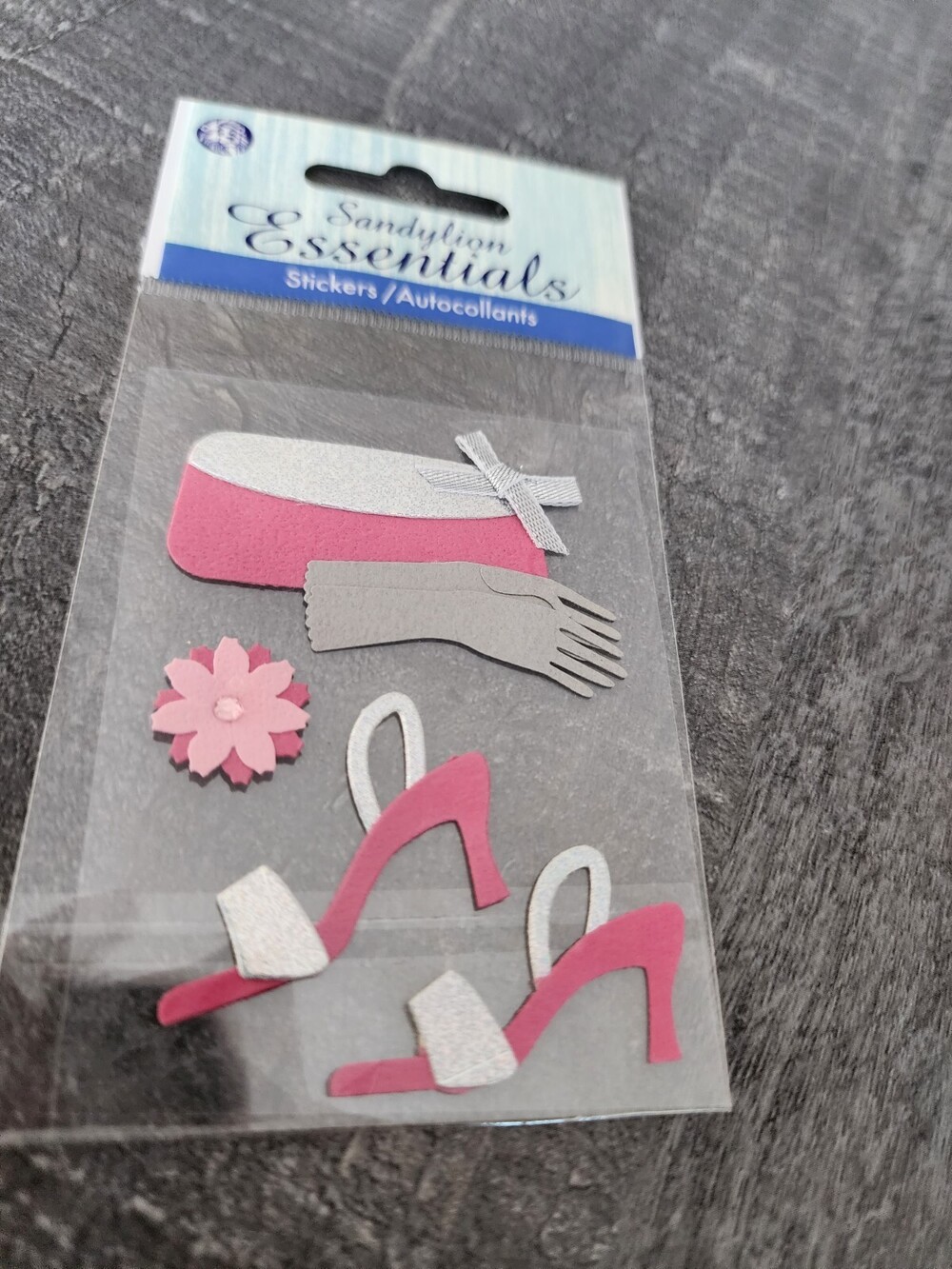 3D Stickers - Pink Gloves Shoes Flower Sandylion Essentials 3D - NEW RETIRED #28